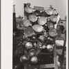 Display of headlights at junkyard, Abbeville, Louisiana