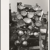 Display of headlights at junkyard, Abbeville, Louisiana