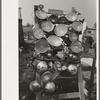 Display of headlights at junkyard, Abbeville, Louisiana