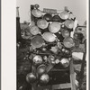 Display of headlights at junkyard, Abbeville, Louisiana