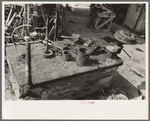 Workbench of junkyard owner, near Abbeville, Louisiana