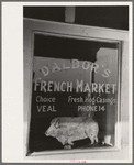Window of meat market, New Iberia, Louisiana