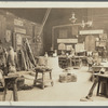 Brothers in studio―eagle sculpture in foreground