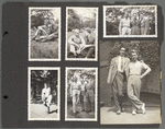 Scrapbook page with photographs in the park