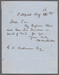 Letter to George P. Putnam