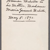 Letter to Maria Gansevoort Melville