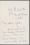 Letter to Catherine Melville Hoadley