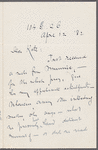 Letter to Catherine Melville Hoadley