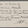 Calling card of Herman Melville