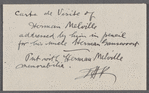 Calling card of Herman Melville