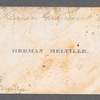 Calling card of Herman Melville