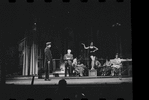 Joe E. Marks, Stephanie Hill [center] and ensemble in the stage production Flora, the Red Menace