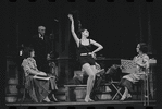 Stephanie Hill, Joe E. Marks and ensemble in the stage production Flora, the Red Menace