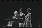 Joe E. Marks, Stephanie Hill and ensemble in the stage production Flora, the Red Menace