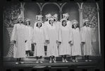 Liza Minnelli, Stephanie Hill [center] and ensemble in the stage production Flora, the Red Menace