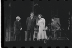 Joe E. Marks, Robert Kaye, Liza Minnelli, Stephanie Hill [far right partially cut out of frame] and unidentified others in the stage production Flora, the Red Menace