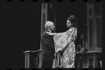 Joe E. Marks and Stephanie Hill in the stage production Flora, the Red Menace