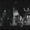 Joe E. Marks [center], Stephanie Hill [right] and ensemble in the stage production Flora, the Red