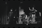 Joe E. Marks [center], Stephanie Hill [right] and ensemble in the stage production Flora, the Red
