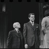 Joe E. Marks, Robert Kaye and Liza Minnelli in the stage production Flora, the Red Menace