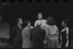 Robert Kaye [left], Liza Minnelli [center], Stephanie Hill [right] and ensemble in the stage 