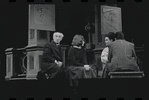 Joe E. Marks [right] and ensemble in the stage production Flora, the Red Menace