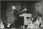 Raul Julia, Karen Akers and unidentified others  in rehearsal for the stage production Nine