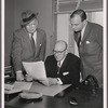 Producers Robert E. Griffith and Harold Prince with director George Abbott (seated)