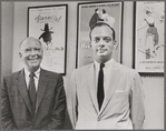 Producers Robert E. Griffith and Harold Prince with Fiorello! poster