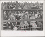 People sitting in the grandstand, watching ceremonies on the main platform, Donaldsonville, Louisiana