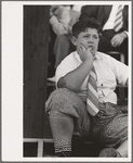 Young boy, spectator at ceremonies, state fair, Donaldsonville, Louisiana