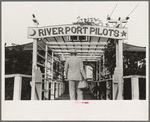 River pilot entering pilot's clubhouse, Pilottown, Louisiana