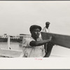 Negro stevedores handling lumber in unloading process, unloading the "El Rito," Pilottown, Louisiana