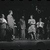 Edward Winter [left], Peg Murray [center] and ensemble in the stage production Cabaret