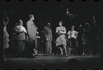 Edward Winter [left], Peg Murray [center] and ensemble in the stage production Cabaret