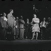 Edward Winter [left], Peg Murray [center] and ensemble in the stage production Cabaret