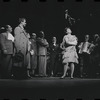 Edward Winter [left], Peg Murray [center] and ensemble in the stage production Cabaret