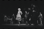 Bert Convy [left], Jill Haworth [center] and ensemble in the stage production Cabaret