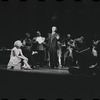 Jill Haworth, Bert Convy [right], Jack Gilford [center] and ensemble in the stage production Cabaret