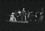 Jill Haworth, Bert Convy [right], Jack Gilford [center] and ensemble in the stage production Cabaret