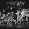 Joel Grey [top center] and ensemble in the stage production Cabaret