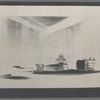 Negative photostat of design for bedroom for the stage production Cat on a Hot Tin Roof