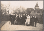 Group portrait of Mathilda and Arnold Schoenberg, their daughter and son-in- law, Emil Hertzka, Marya Freund, Edward Steuermann, musicians and interpreters