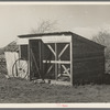 Chicken coop on farm of small vegetable farmer near Santa Maria, Texas