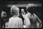 Bert Convy, Lotte Lenya, Harold Prince and Peg Murray in rehearsal for the stage production Cabaret