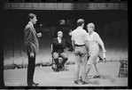 Bert Convy [left], Harold Prince [second from left], Lotte Lenya [right] and unidentified [second from right] in rehearsal for the stage production Cabaret