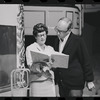 Peg Murray and Harold Prince in rehearsal for the stage production Cabaret