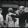 Peg Murray, Lotte Lenya, Harold Prince and unidentified [left] in rehearsal for the stage production Cabaret