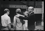 Peg Murray, Lotte Lenya, Harold Prince and unidentified [left] in rehearsal for the stage production Cabaret