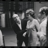 Lotte Lenya, Harold Prince, Peg Murray and unidentified in rehearsal for the stage production Cabaret